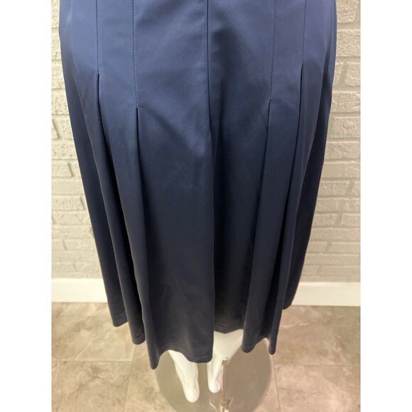 Calvin Klein Women Navy Crisscross Pleated V Neck Semi-Formal Dress Size 8 - Picture 9 of 11